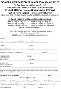 Icon of 2011 Summer Day Camp Registration Form